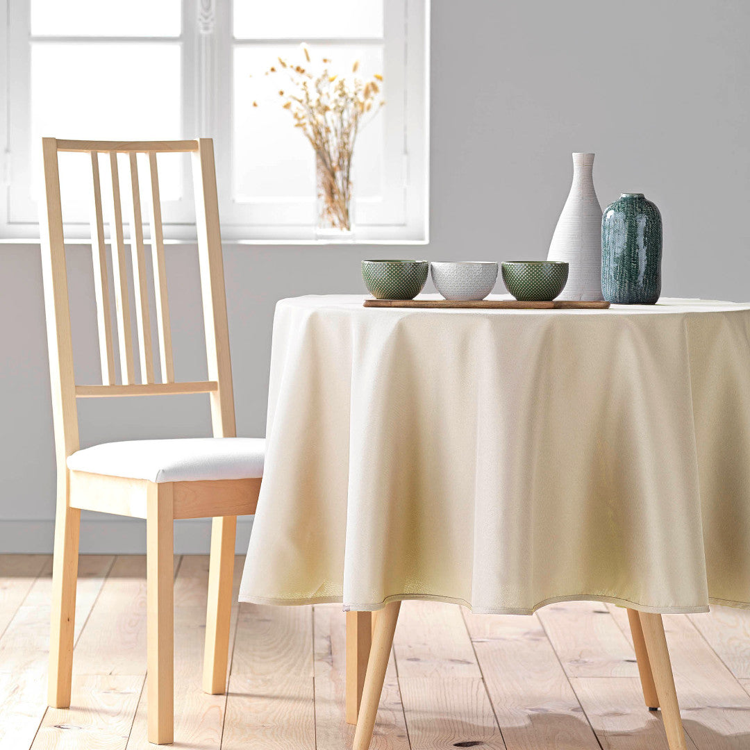 Essentiel Naturel - Ensfarvet rund dug Ø 180 cm, miljøbillede