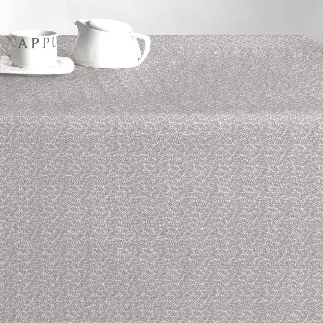 Estes Bølgeblad Sand - Akryldug med antiskrid, 180 cm bred, bord