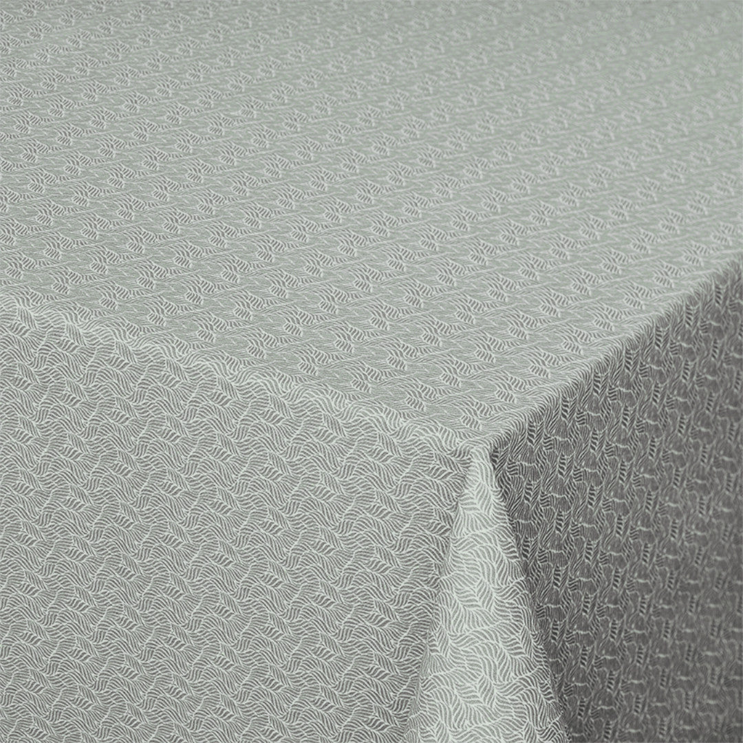 Estes Bølgeblad Støvet Grøn - Akryldug med antiskrid, 180 cm bred, hjørne