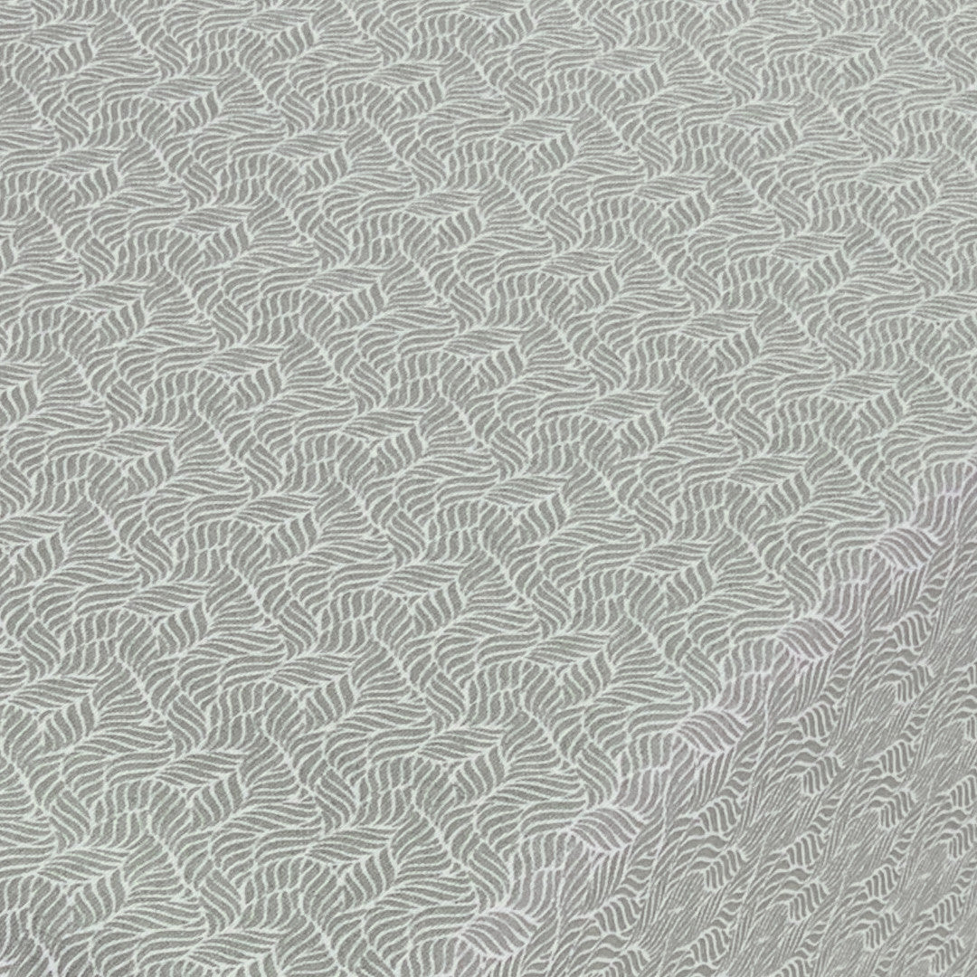 Estes Bølgeblad Støvet Grøn - Akryldug med antiskrid, 180 cm bred, mønster