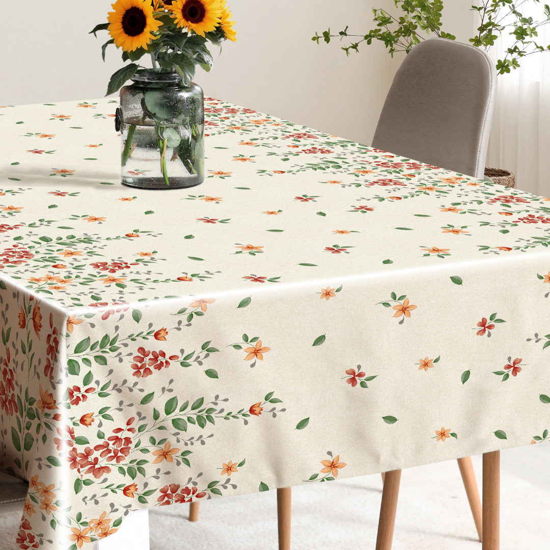 Flora Sand – Præget voksdug med blomsterbort, miljø 1