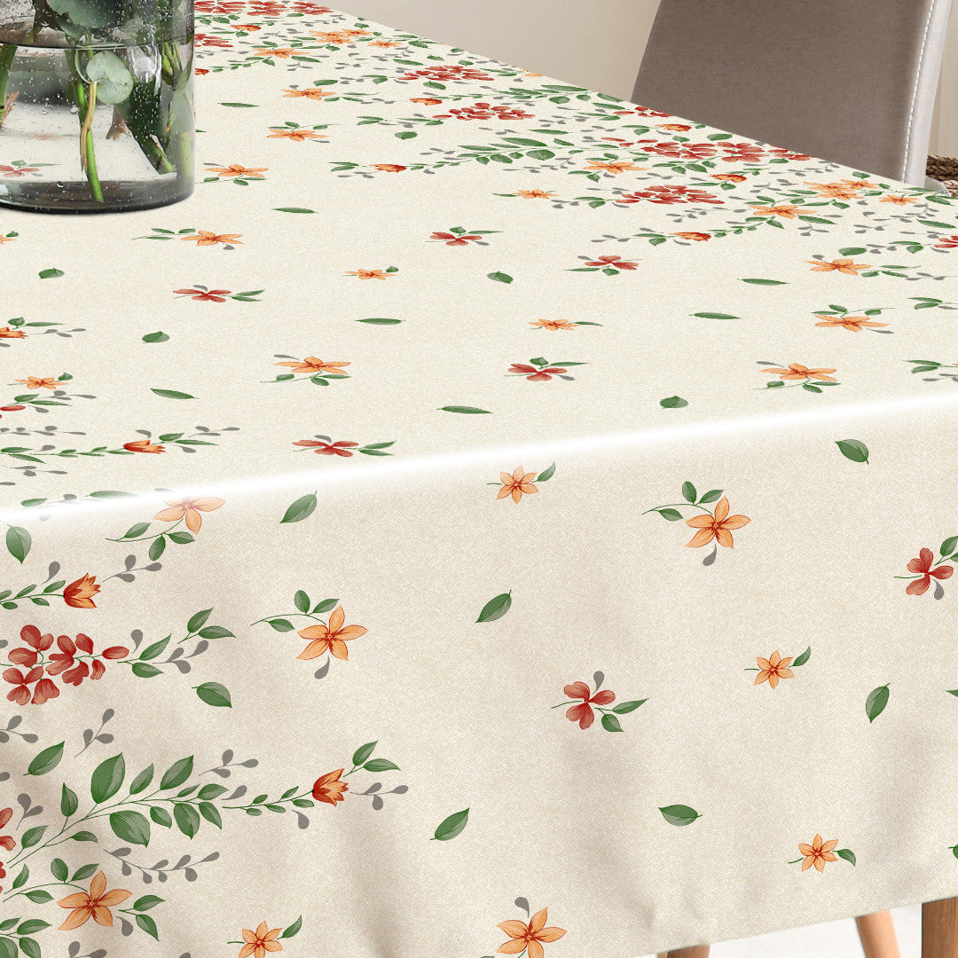 Flora Sand – Præget voksdug med blomsterbort, mønster