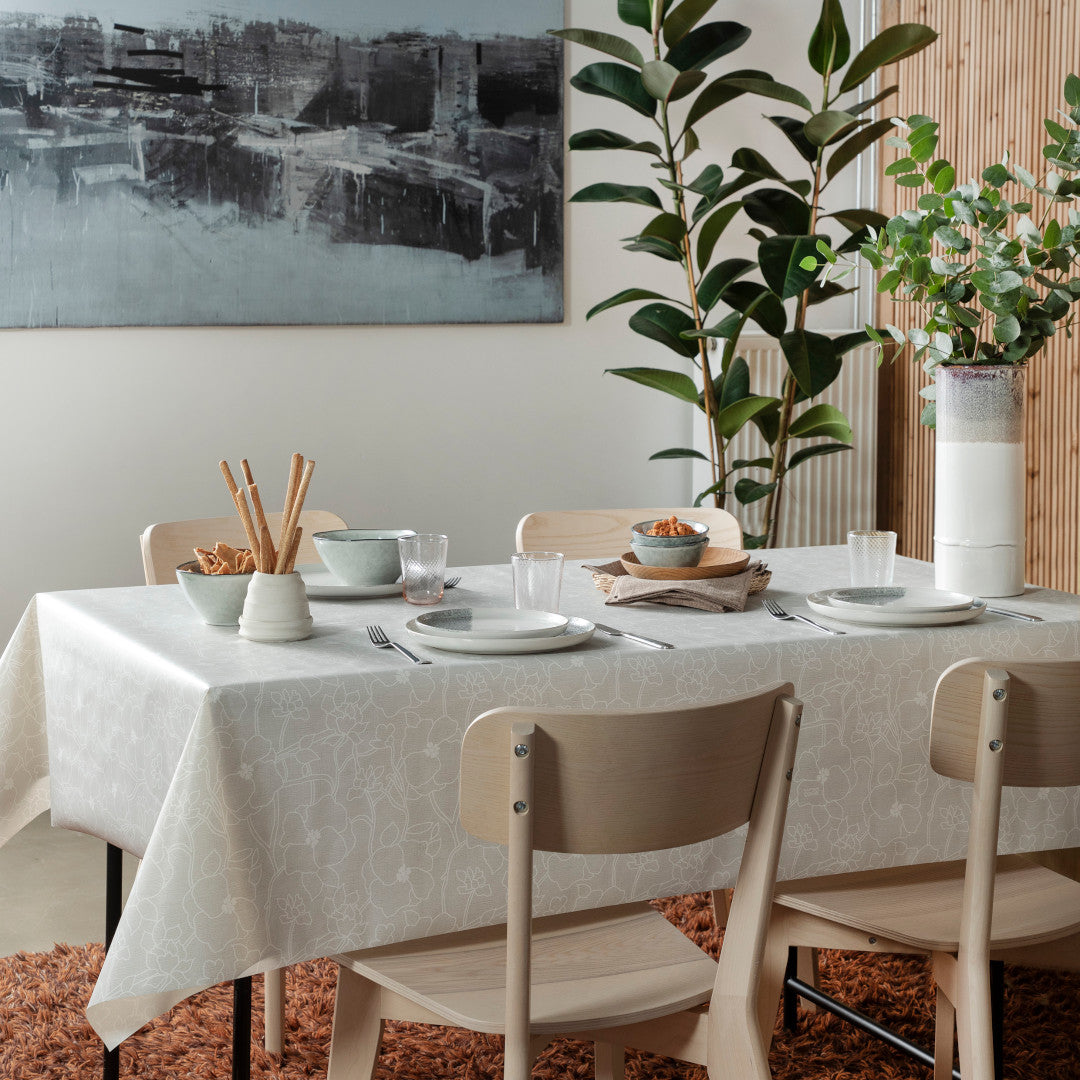 Flower Jam Earl Grey – Captain Cook voksdug med diskret blomsterprint, miljø