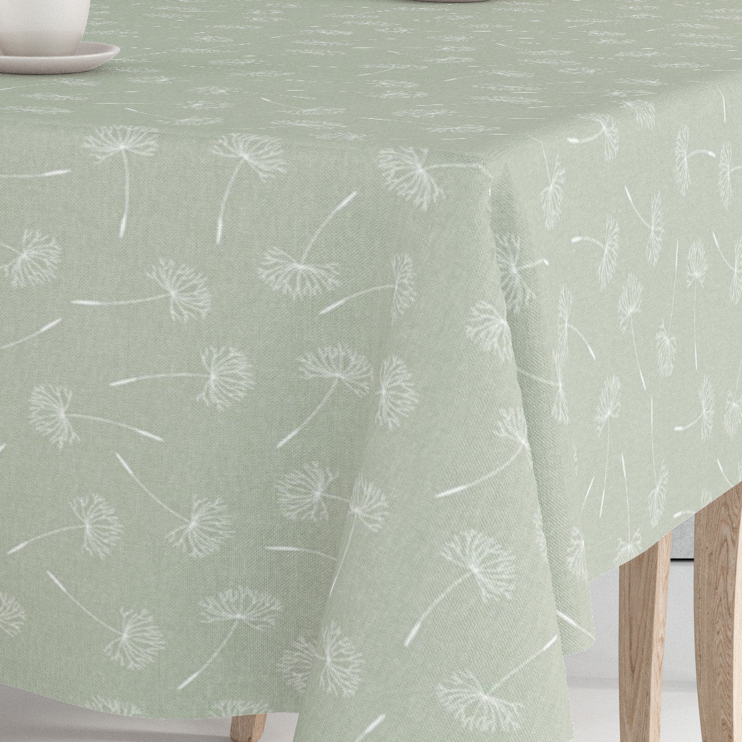 Frøvik Grøn – Ekstra bred voksdug i hørlook, 180 cm, hjørne