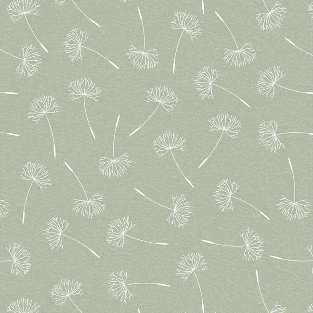 Frøvik Grøn – Ekstra bred voksdug i hørlook, 180 cm, mønster