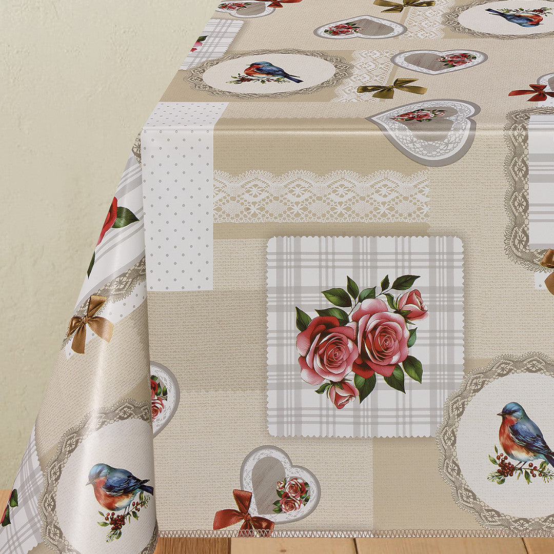 Fuglesang & Roser – Voksdug i nostalgisk stil, hjørne