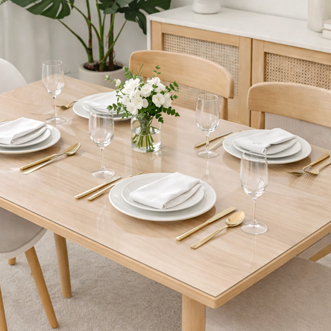 Gennemsigtig voksdug i klar plast – 1,0 mm / 100 cm, stue