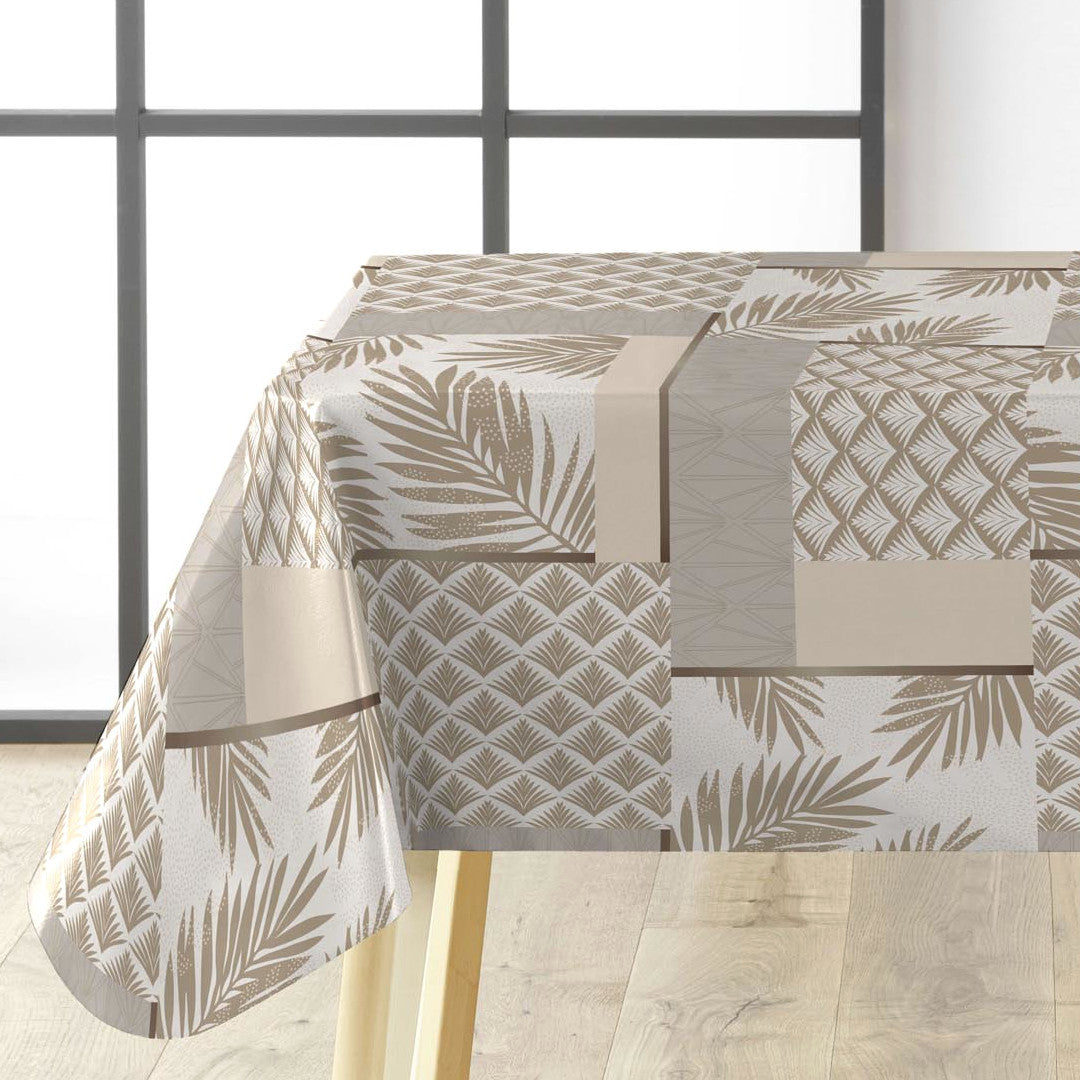 Ginger Luxury Naturel - Voksdug med botanisk patchworkmønster, hjørne