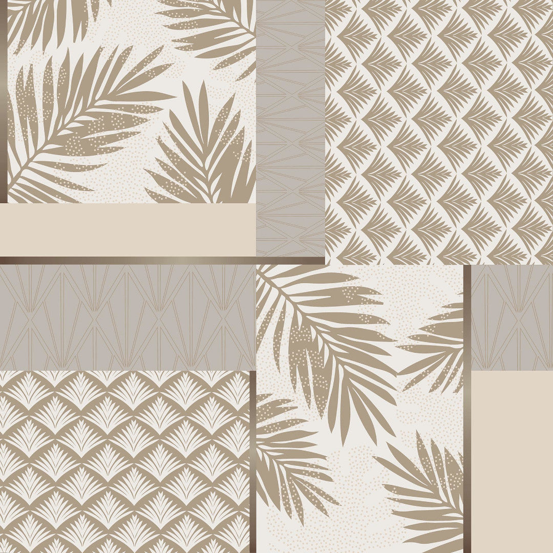 Ginger Luxury Naturel - Voksdug med botanisk patchworkmønster