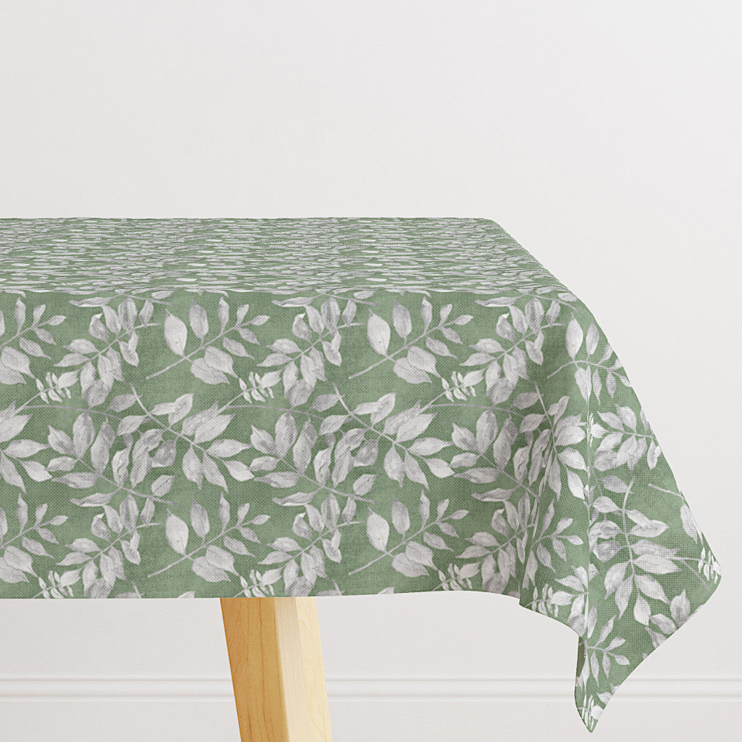 Giordano Salvieblad – Akryldug med grønne nuancer og bladmotiv, hjørne