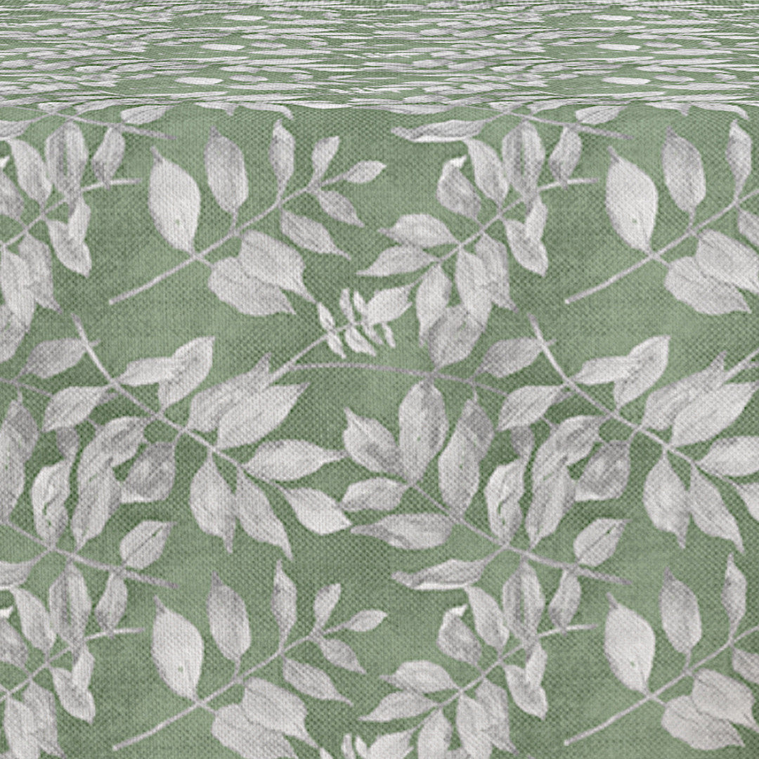 Giordano Salvieblad – Akryldug med grønne nuancer og bladmotiv, mønster