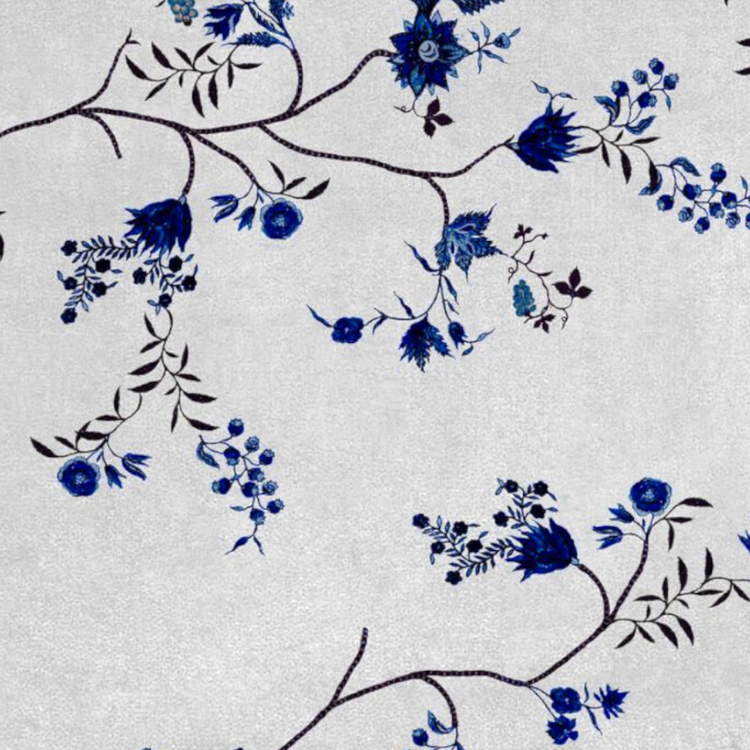 Grace Navy Blue - Södahl akryldug med antiskrid, mønster