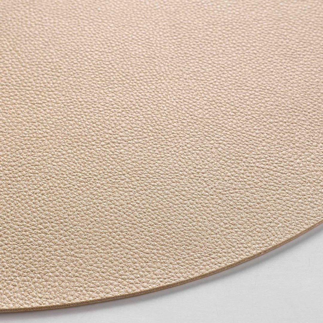 Granis Gold - Rund dækkeserviet i imiteret læder Ø 38 cm vendbar, nærbillede