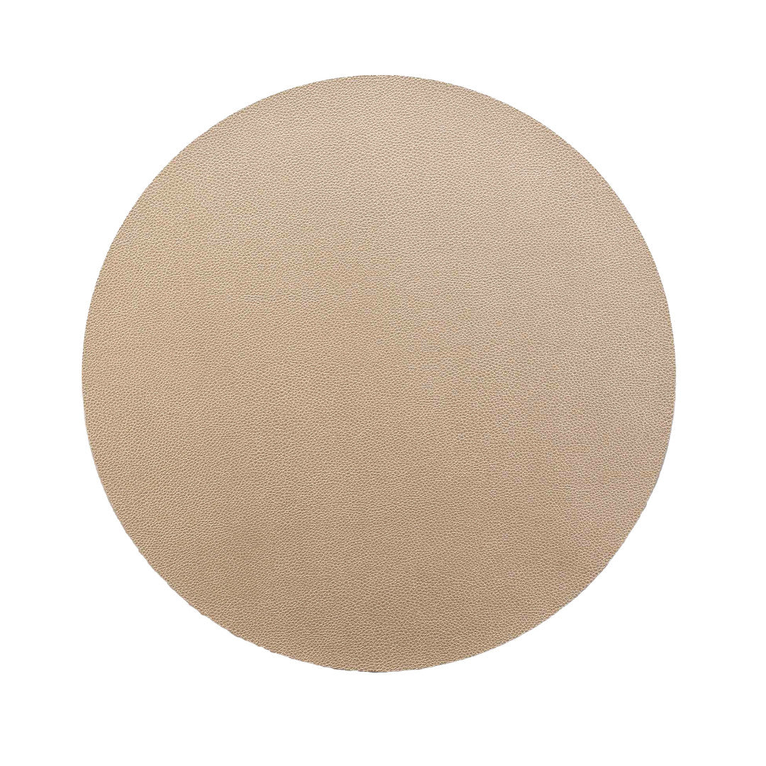 Granis Gold - Rund dækkeserviet i imiteret læder Ø 38 cm vendbar