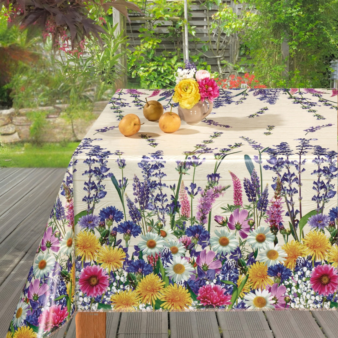 Grøftekant - Voksdug med vilde blomster, miljø