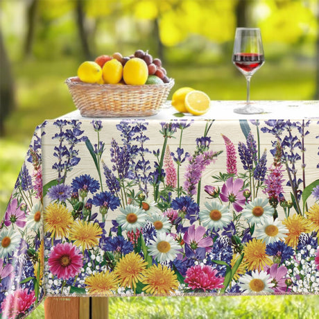 Grøftekant - Voksdug med vilde blomster, have