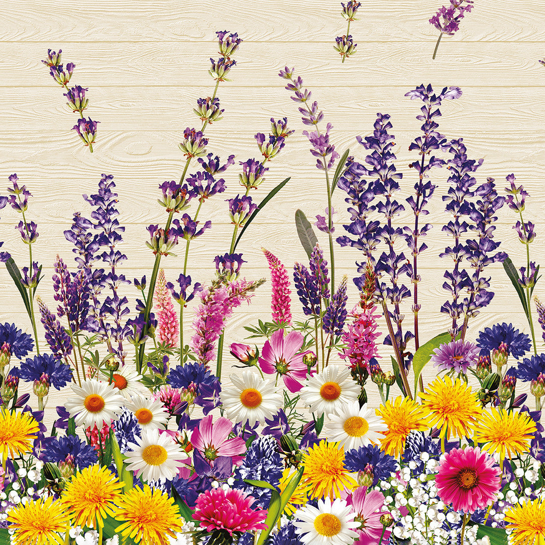 Grøftekant - Voksdug med vilde blomster