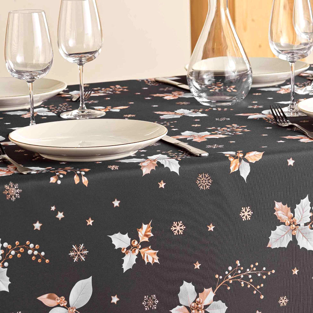 Guido Antracit - Juledug med kristtorn, 150 x 240 cm, nærbillede