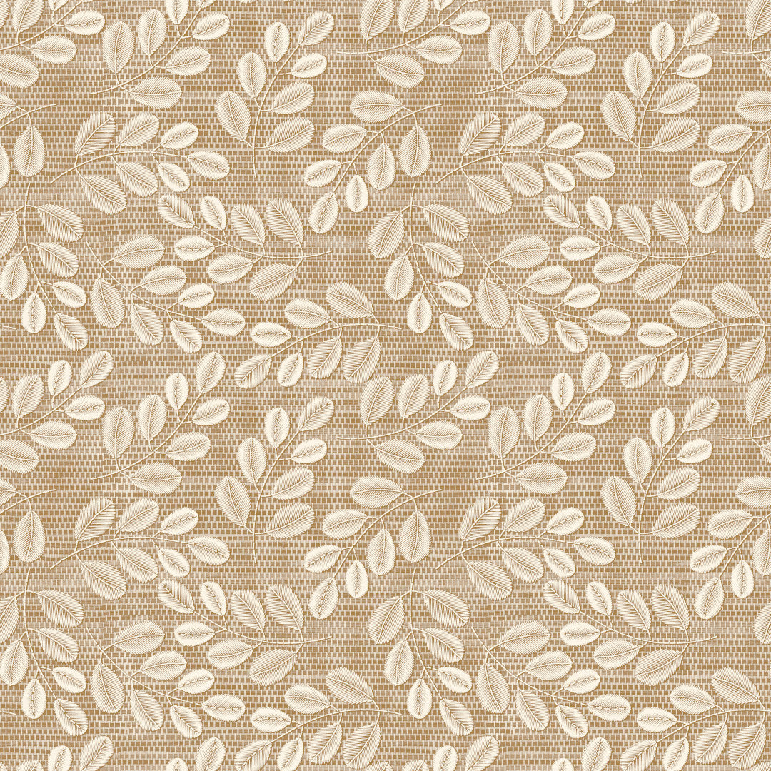 Hessian Leaf Beige – Let præget voksdug med bladmønster, mønster