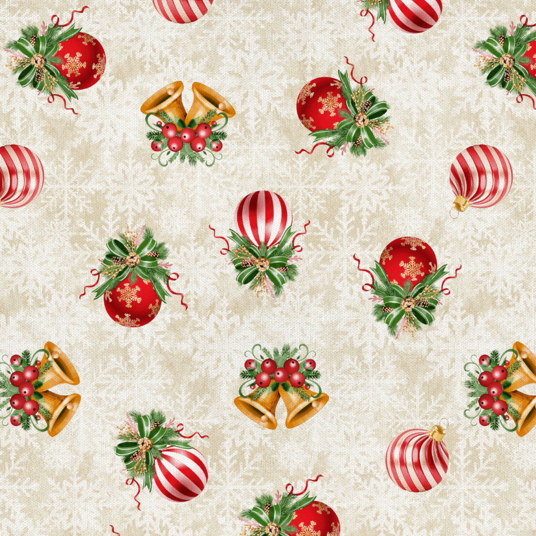 Juleklokke – Juleakryldug med julekugler, mønster