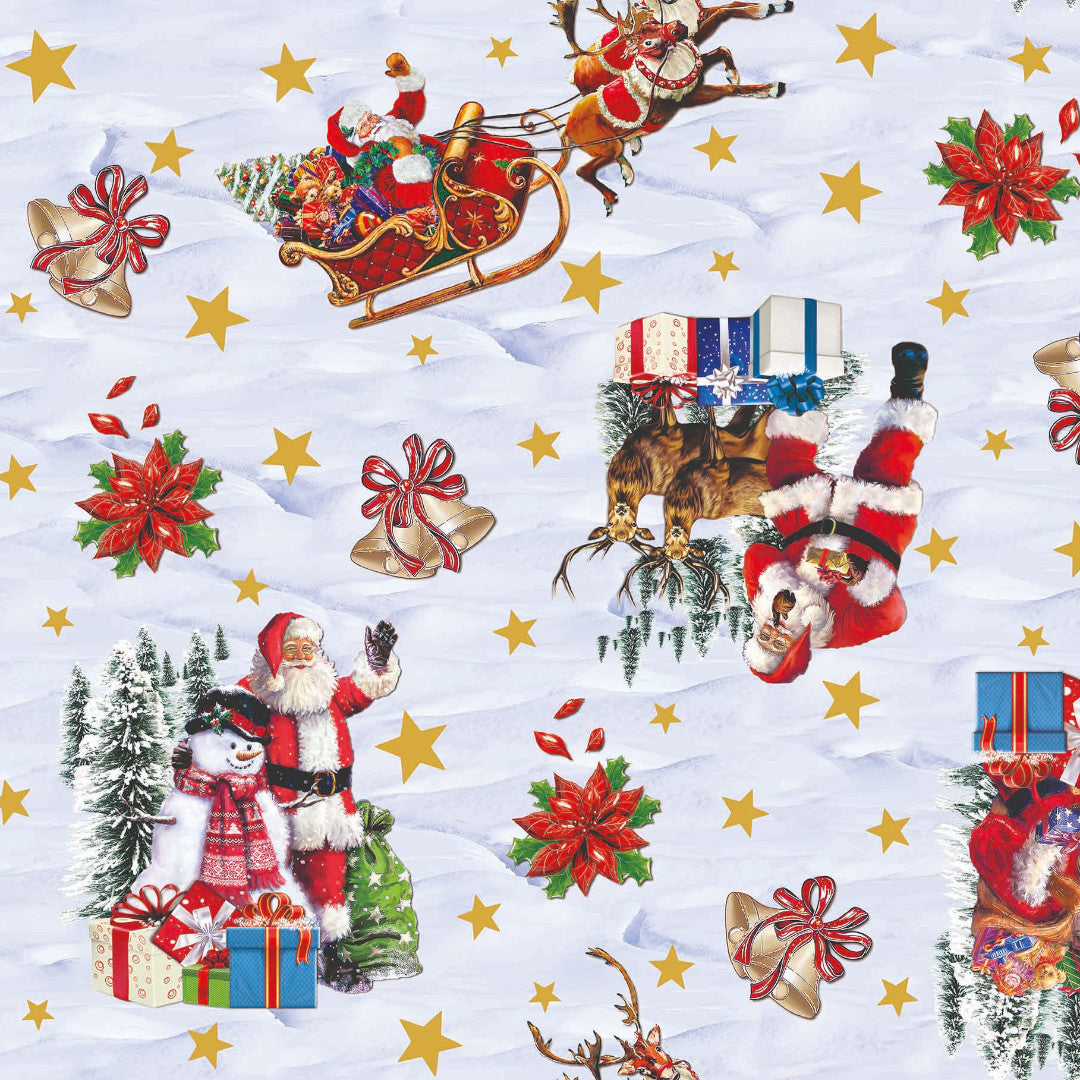Julenostalgi Sne – Julevoksdug med nostalgiske julemotiver, mønster 1