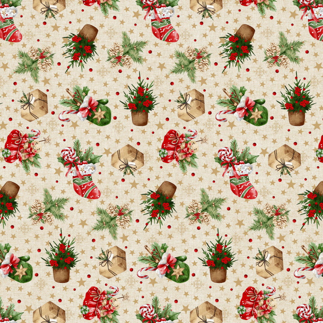 Julesok & Gaveglæde – Juleskryldug med klassiske julemotiver, motiver