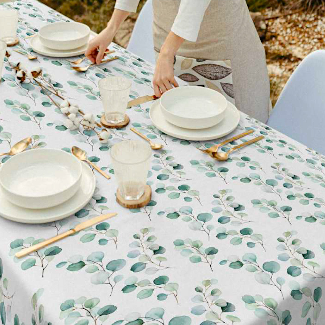 Junos Eucalyptus – Akryldug med akvarelblade, miljø