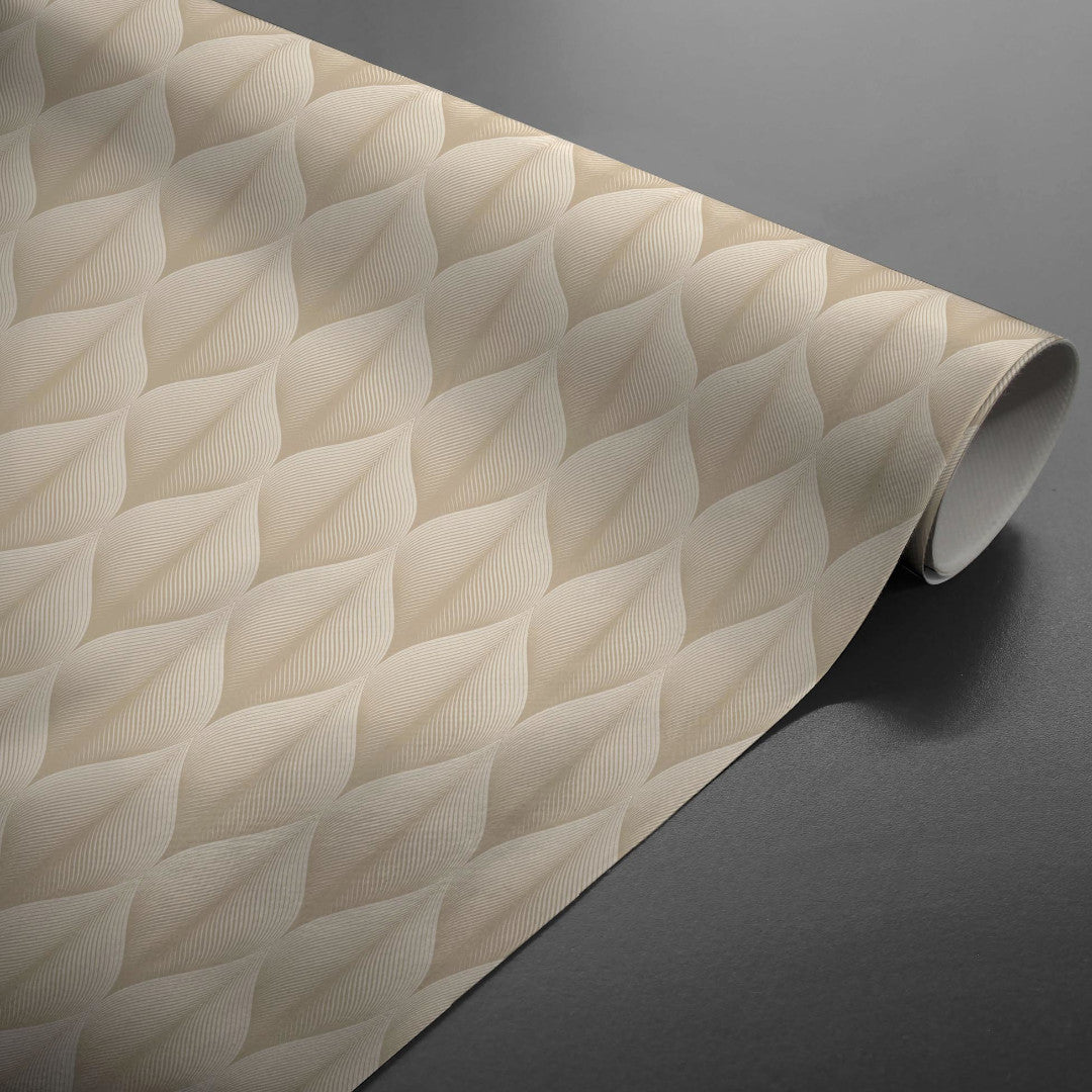 Kalini Luxury Natural - Voksdug med grafisk mønster i flot 3D-effekt, rullet