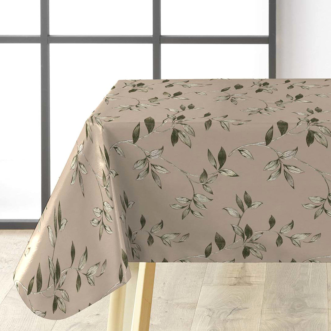 Liane Golden Vine - Voksdug med bladranker i grønne og gyldne nuancer, hjørne