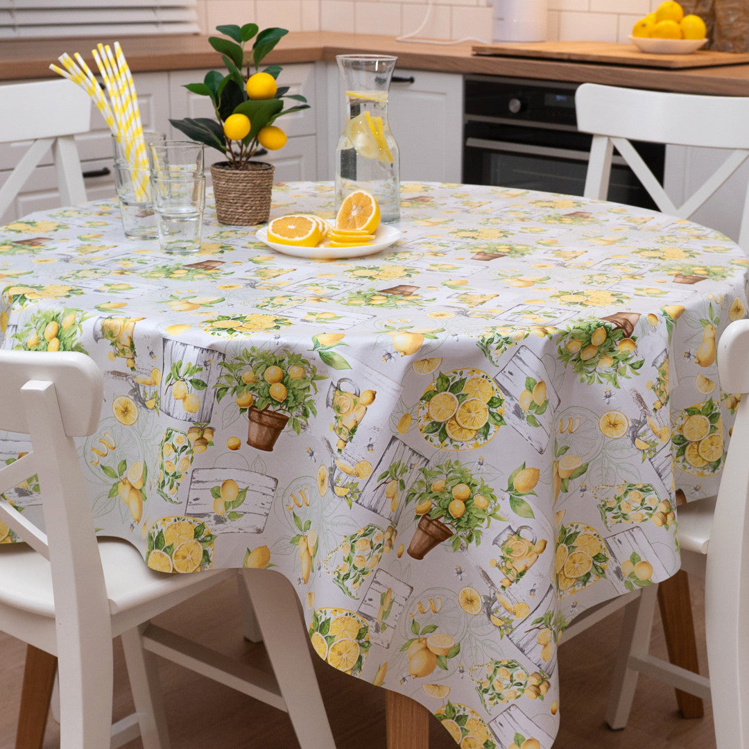 Limoncello Garden – Voksdug med citronmotiv, miljø