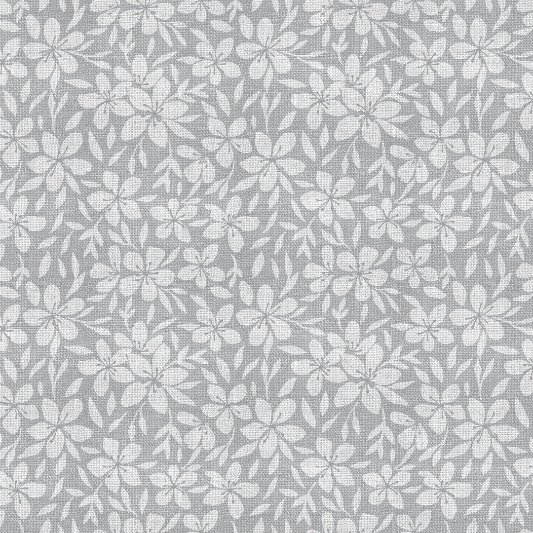 Linen Leaf Grå – Let præget voksdug med bladmønster, mønster