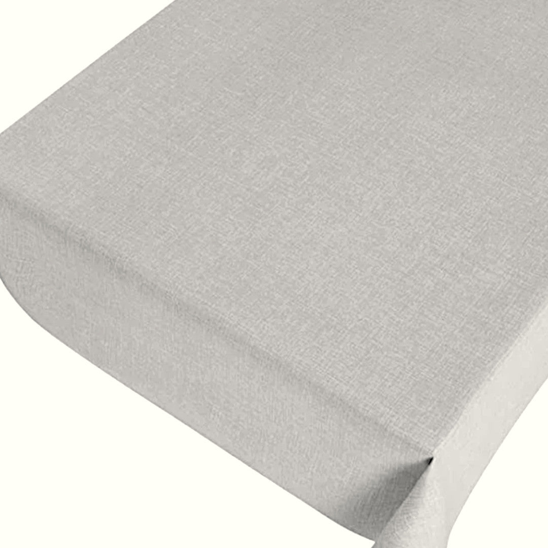 Linen Look Light Grey – Elegant voksdug i lys grå med hørlook