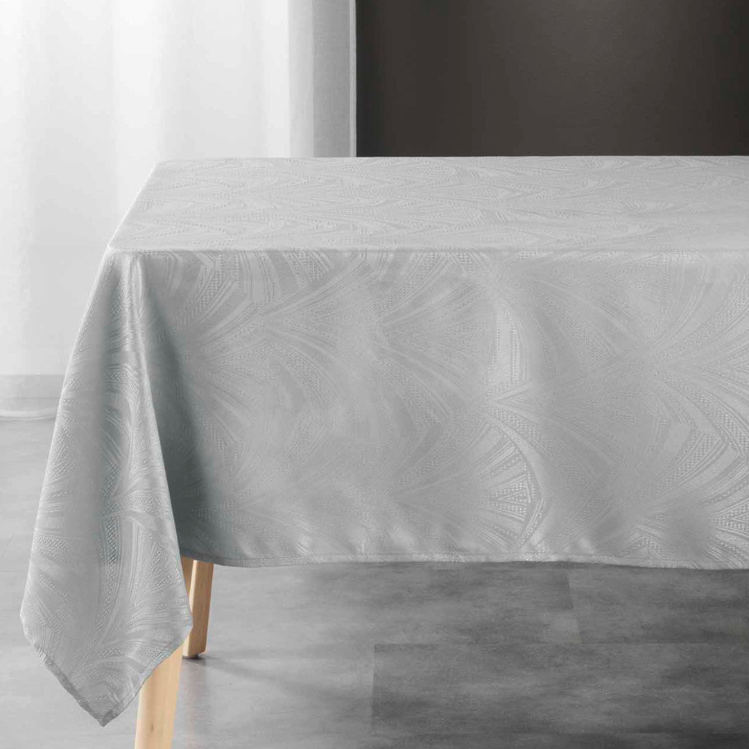 Lolly Grey – Damaskdug med grafisk vævet mønster – 140 x 240 cm
