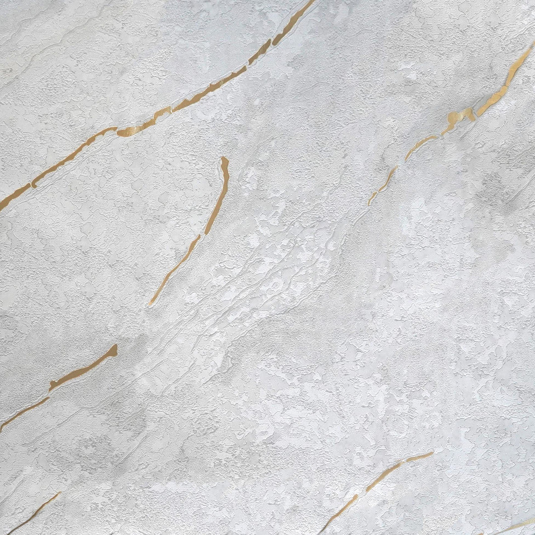 Lustral Metallic - Elegant voksdug med marmorstruktur og guldårer, mønster