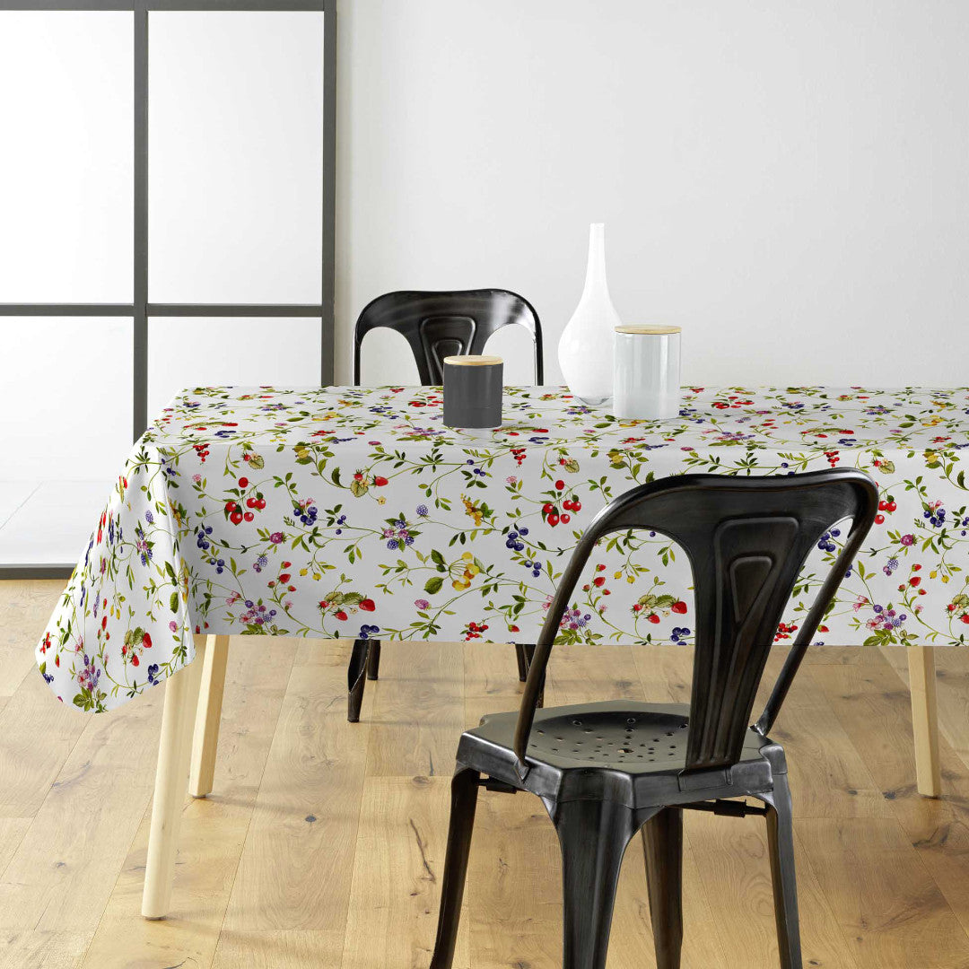 Lydia Sommerbær - Voksdug med vilde bær og blomster i glade farver, miljø