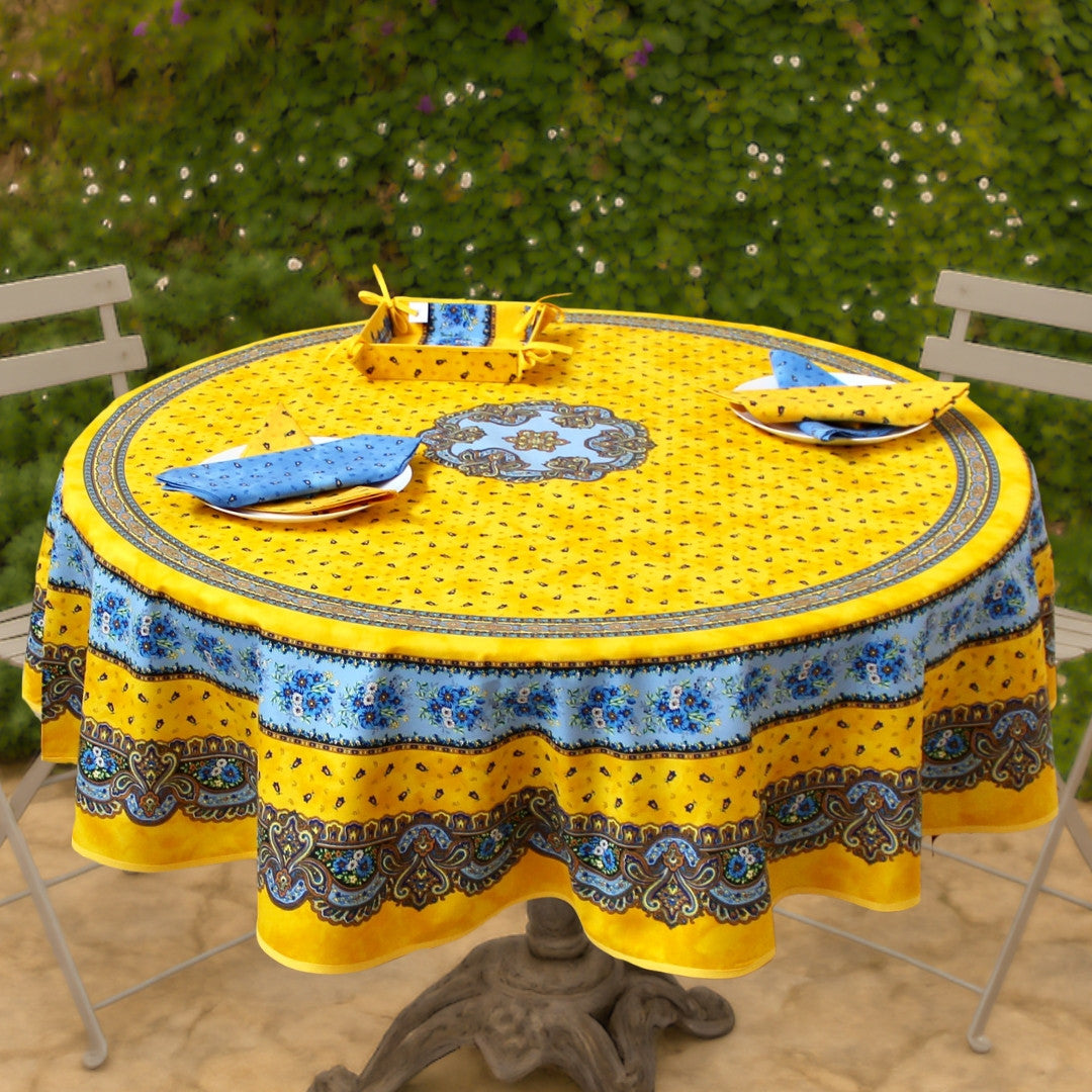 Marat d´Avignon Tradition Gul - Rund akrylbelagt provencedug Ø 180, miljø