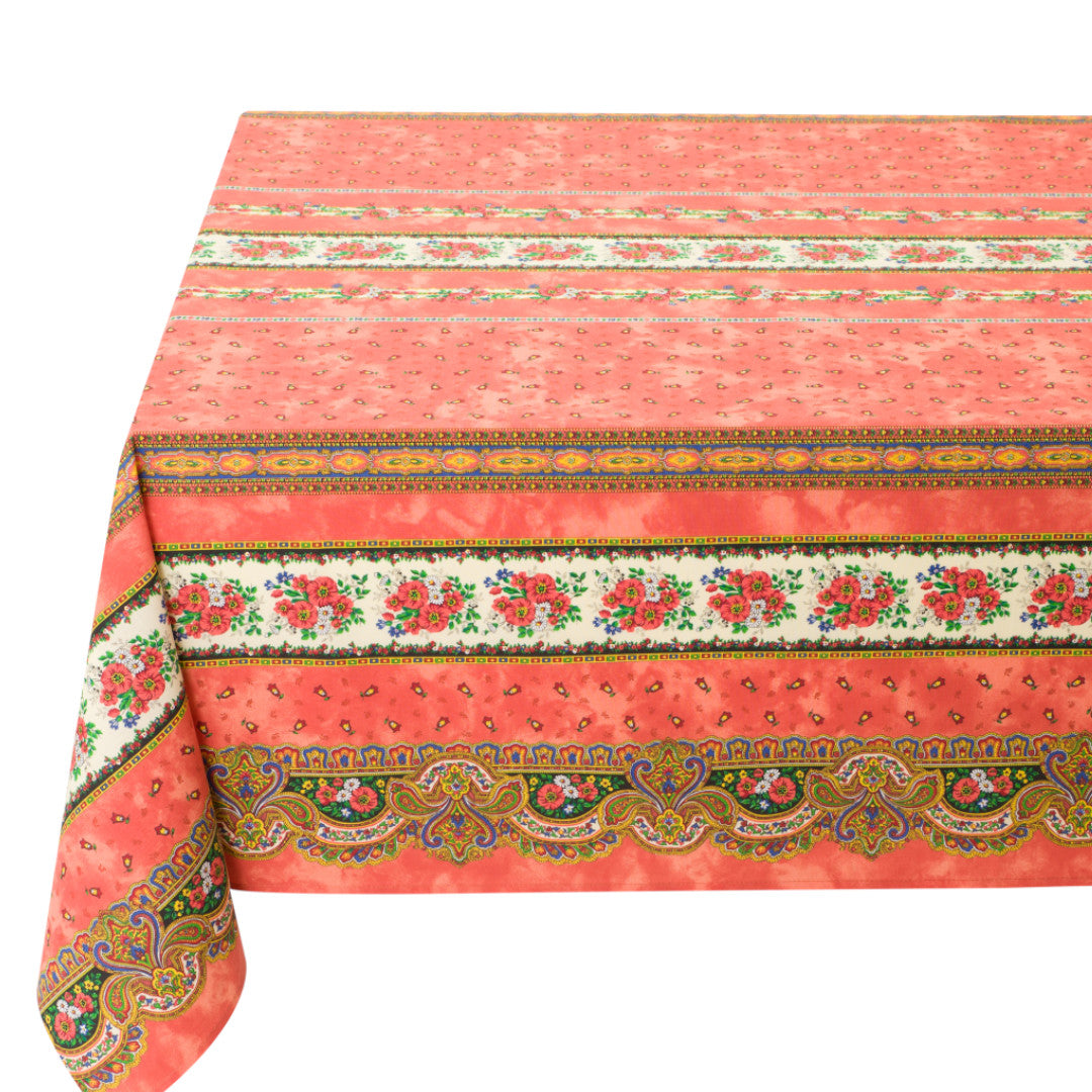 Marat Tradition Orange - Rektangulær akrylbelagt provencedug 150 x 250