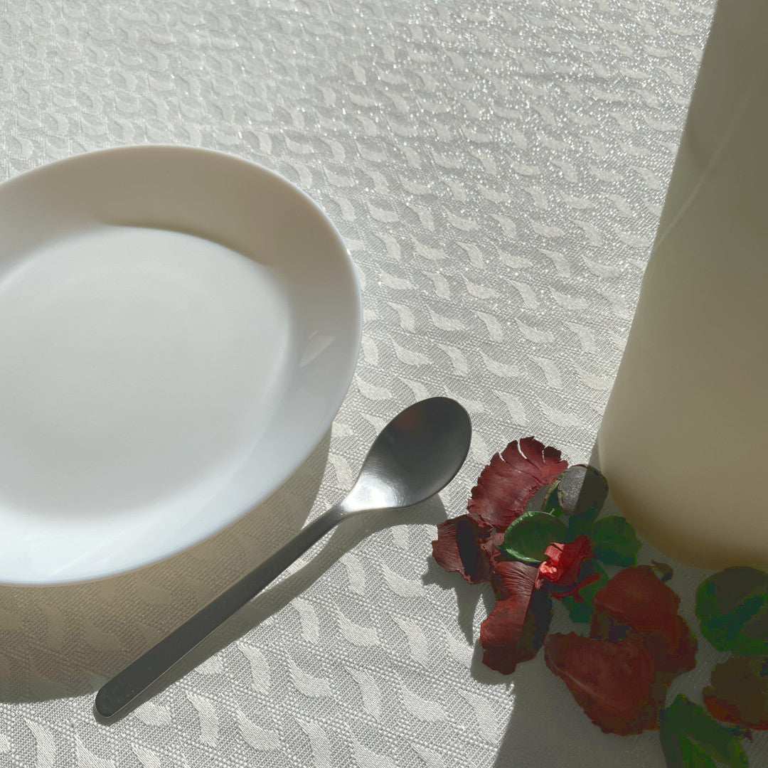 Munch Plata Sølvblad - Elegant akryldug med lurex i sølv, 160 cm bred