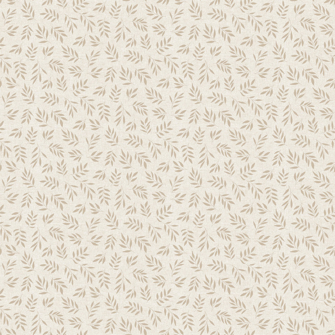 Naya Naturel – Glat voksdug med hørlook og diskret bladmønster, mønster