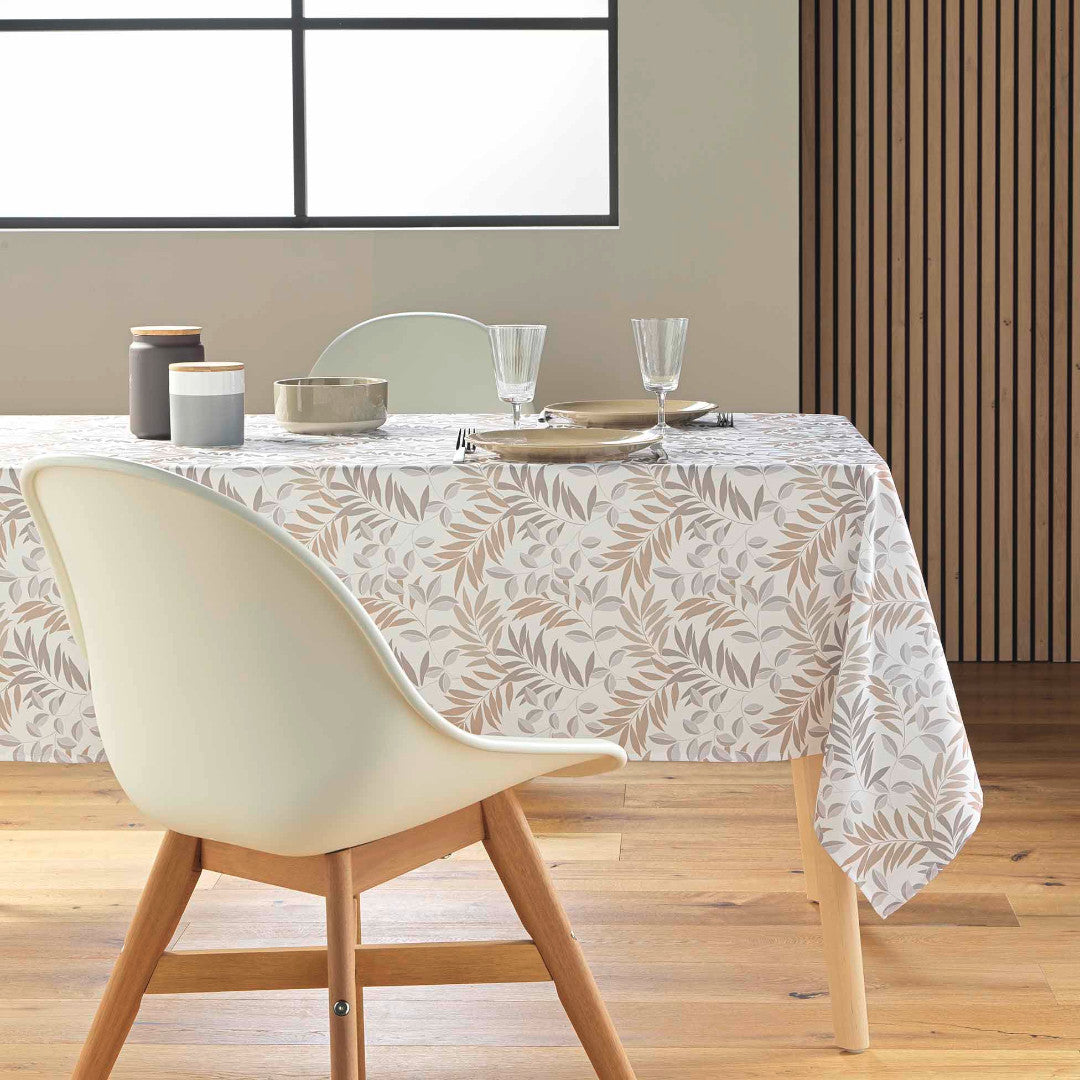 Nedelia Natural - 145 x 240 cm, rektangulær dug med bladmønster, miljø