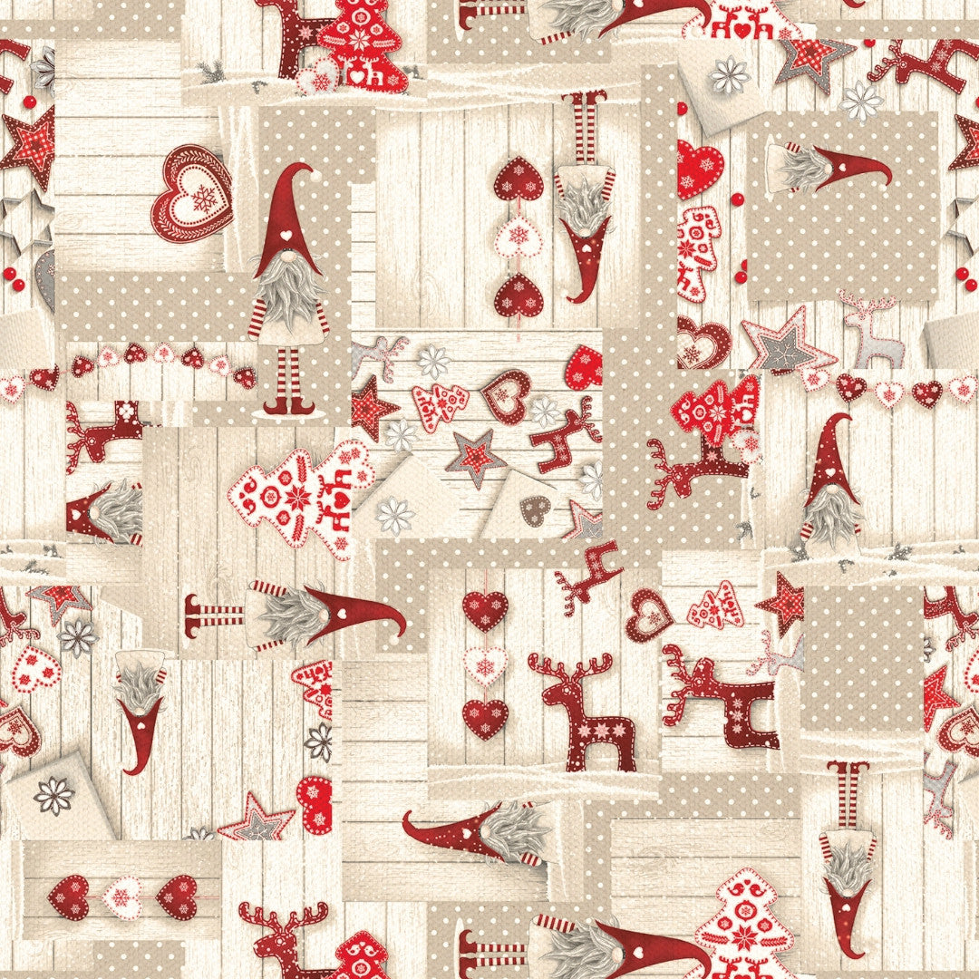 Nissehjerte – Juleakryldug i nordisk julepatchwork, mønster