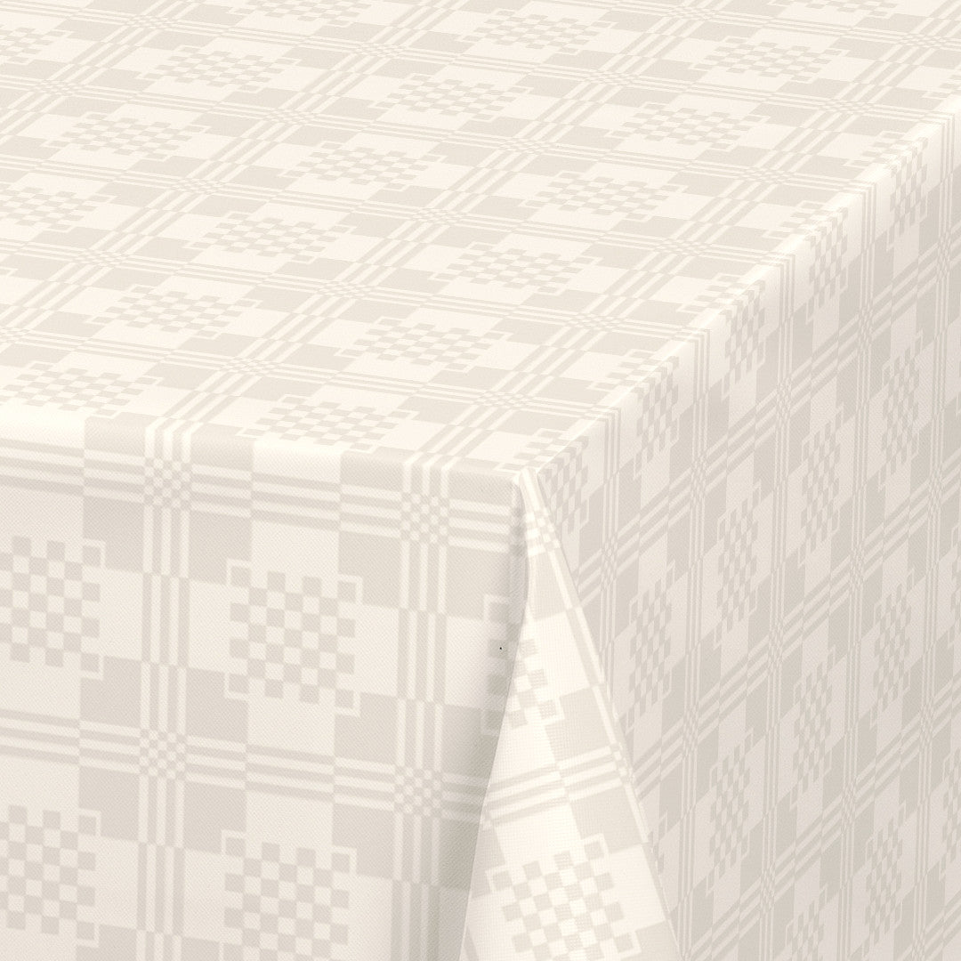 Nordfavn Adamascado Positivo Offwhite – Voksdug med klassisk mønster, hjørne