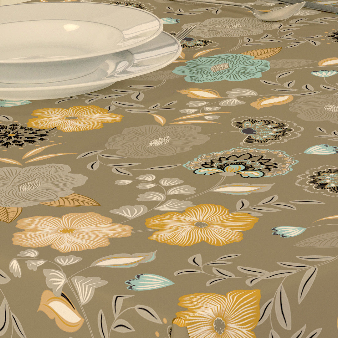 Nordfavn Chouchou Varm Beige – Blomstrende voksdug med glat overflade, detaljer