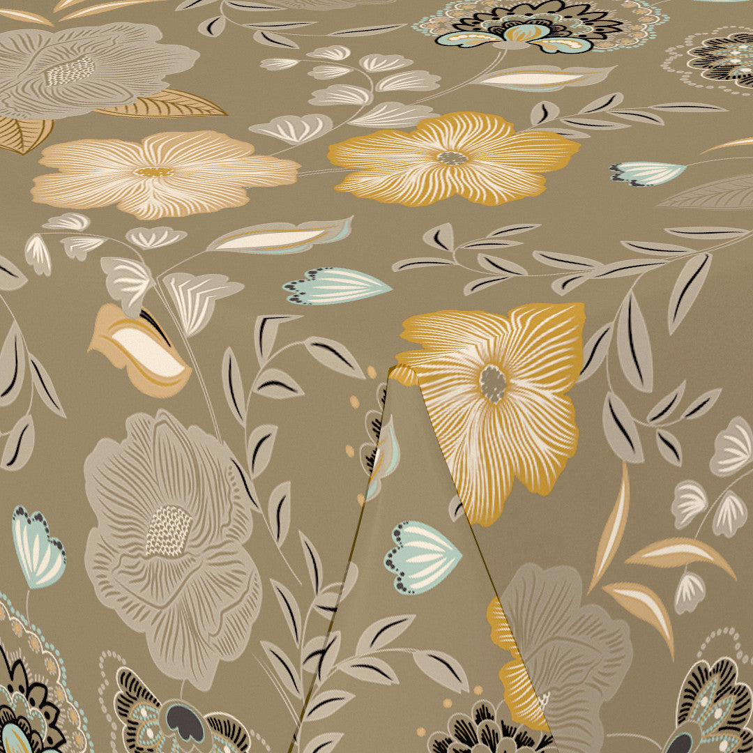 Nordfavn Chouchou Varm Beige – Blomstrende voksdug med glat overflade, hjørne