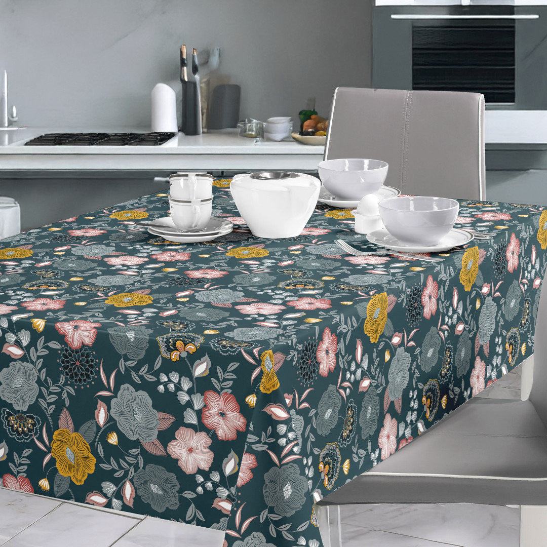 Nordfavn Chouchou Grøn – Voksdug med dekorativt blomsterprint