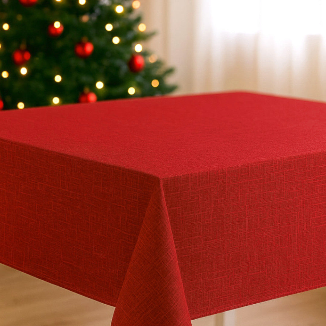 Nordfavn Red - Ekstra kraftig rød præget voksdug hjørne