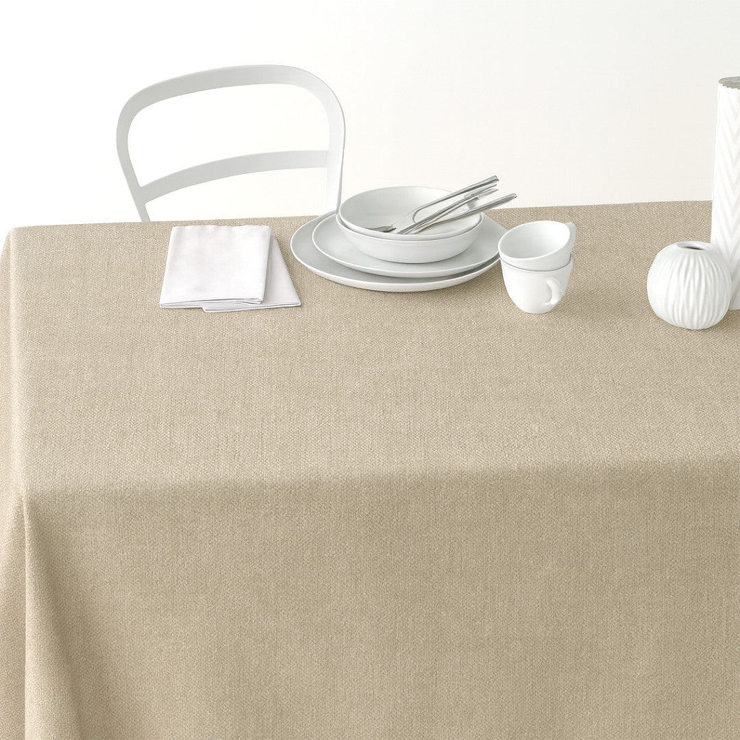 Nordfavn Dean Sandbeige – Ensfarvet akryldug i hørlook