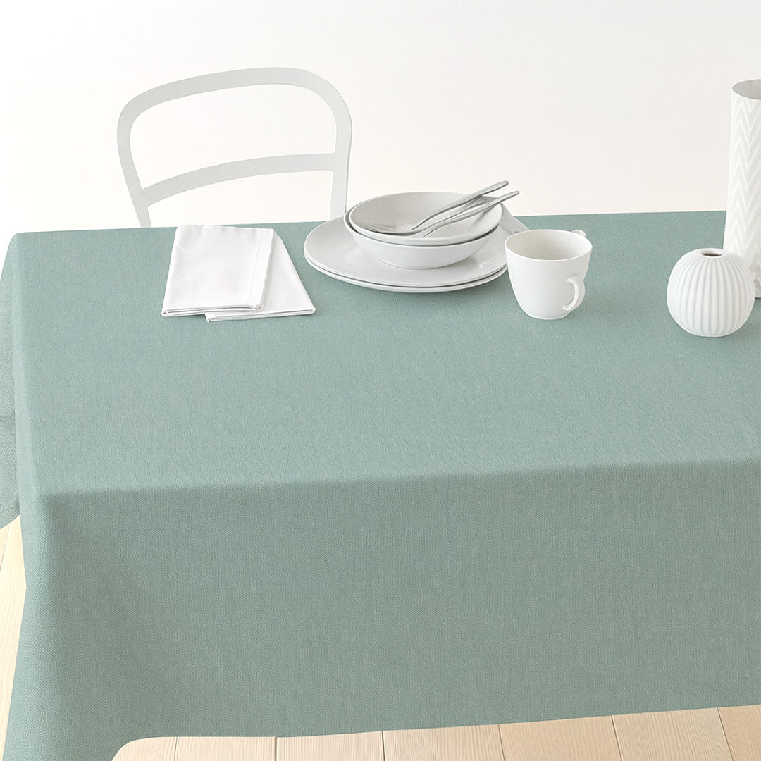 Nordfavn Dean Støvet Grøn – Ensfarvet akryldug i hørlook