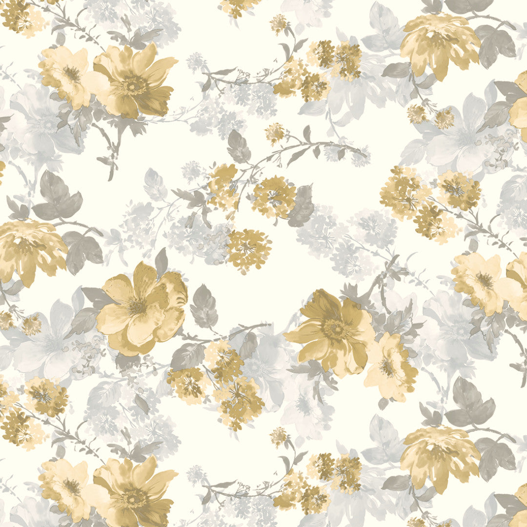 Nordfavn Elisabeth Gul - Voksdug romantisk blomsterprint, mønster