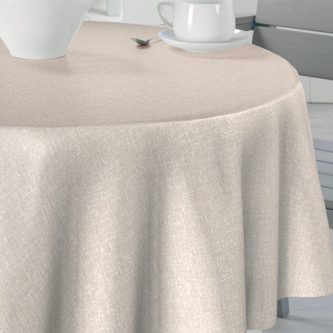 Nordfavn Fine Weave Sand – Glat rund voksdug med diskret tekstiludtryk